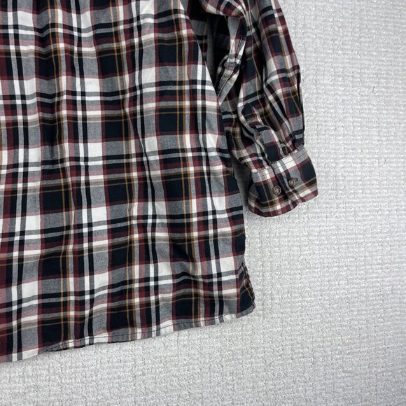 Viyella Shirt Men XL Red & Black Plaid Wool Blend Lumberjack Flannel Made Canada - Picture 16 of 16